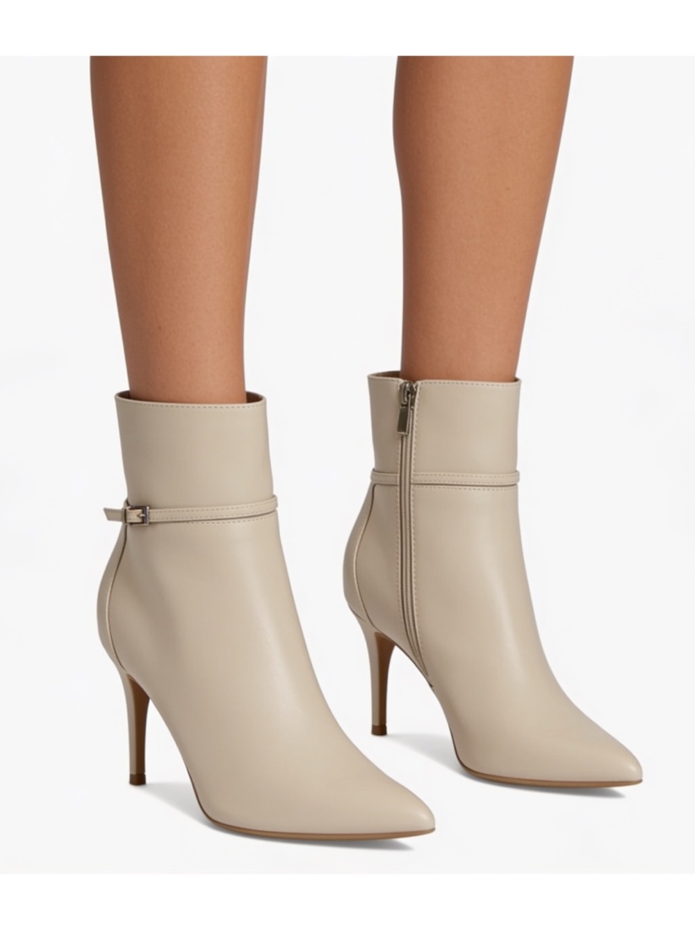 New! Calvin Klein Vivera ivory heeled ankle booties • new! • retail $149